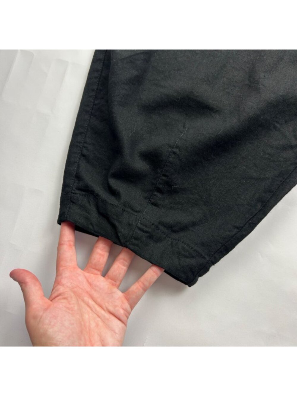 MAX Studio Black Linen Blend Balloon Leg Lounge Pant L - Picture 8 of 8